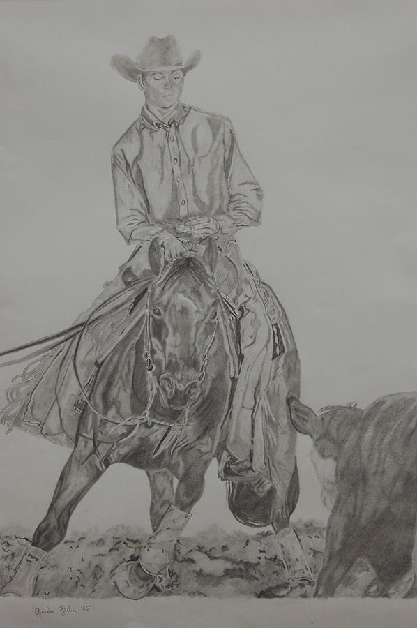 598x900 Cutting Horse Drawing - Cutting Horse Drawings