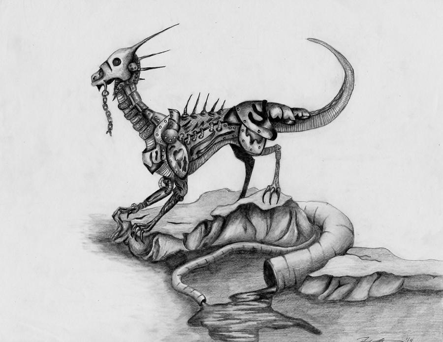 900x695 Cyborg Dragon Drawing - Cyborg Drawing