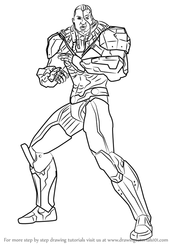 567x800 learn how to draw cyborg from injustice - Cyborg Drawing