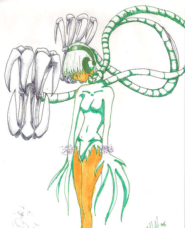 600x738 Alien Cyborg Drawing - Cyborg Drawing