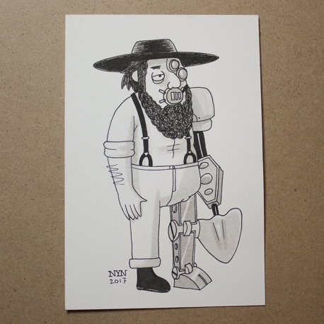 458x458 Amish Cyborg Drawing - Cyborg Drawing