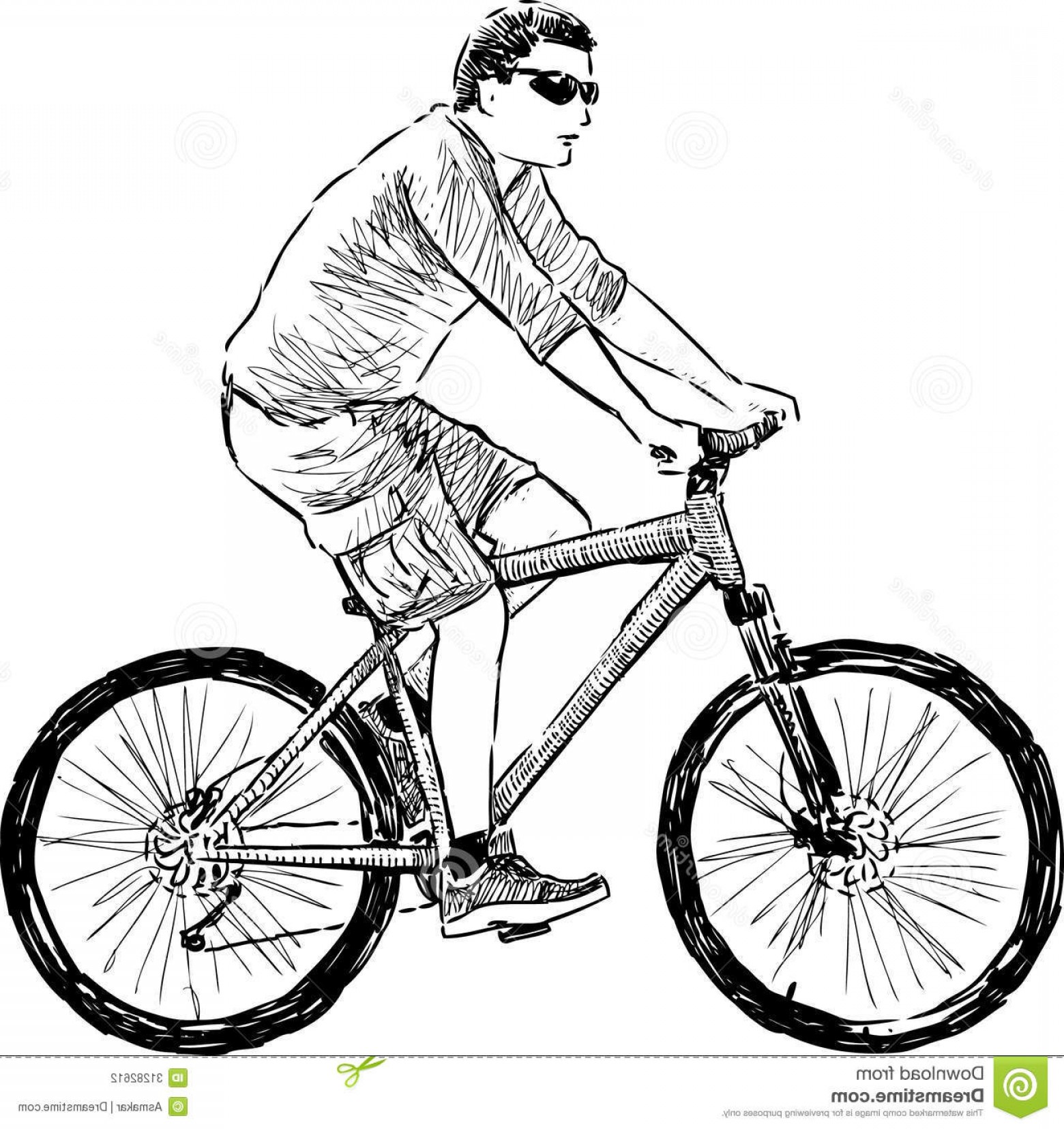 1560x1656 Stock Photography Man Riding Cycle Vector Drawing Bike Image - Cycle Drawing