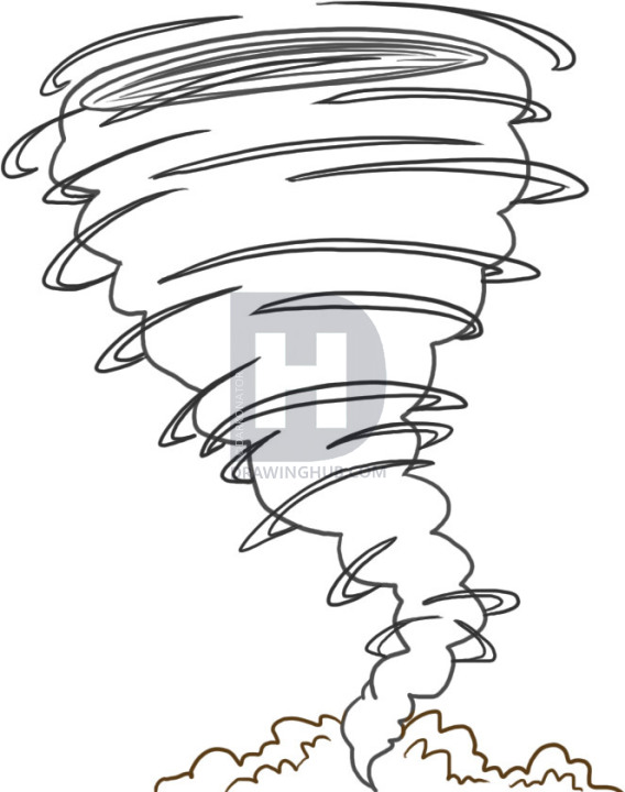 568x720 how to draw a tornado, step - Cyclone Drawing