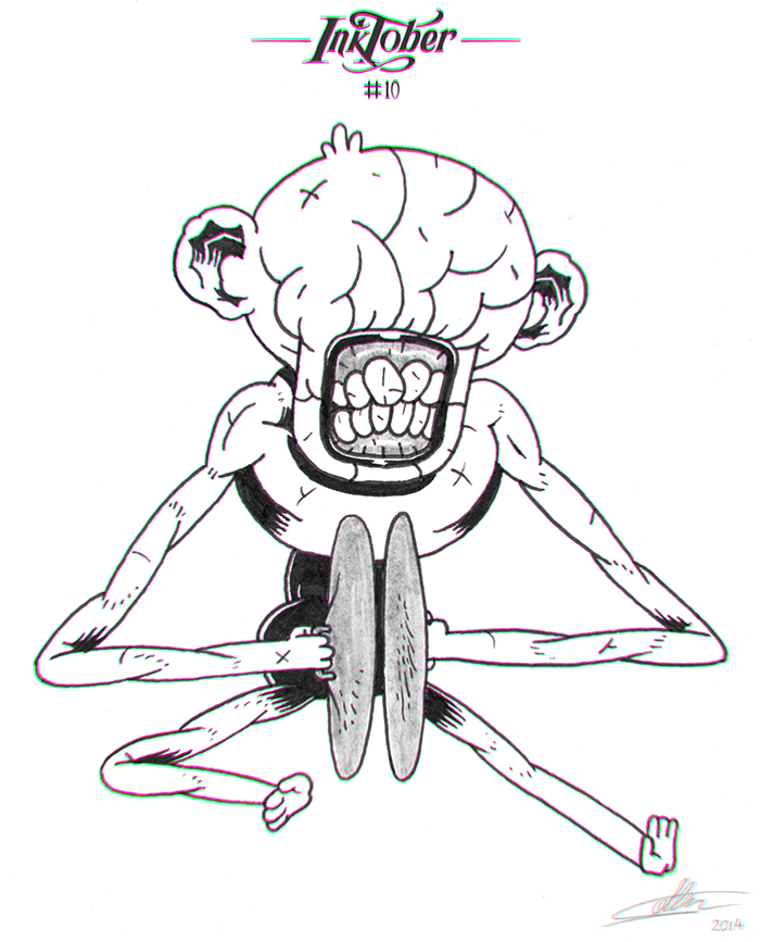 700x867 Inktober Day Yesterday's Drawing I Like This One The Ugly - Cymbals Drawing