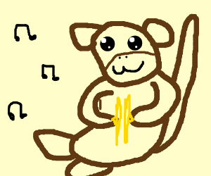 300x250 Baby Monkey With Cymbals Drawing - Cymbals Drawing