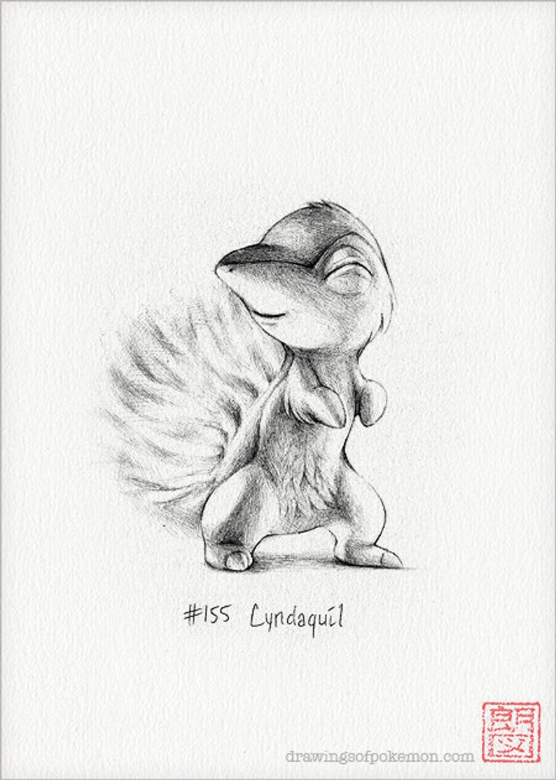 794x1112 Cyndaquil X Print Pokemon Drawing Fire Art Etsy - Cyndaquil Drawing