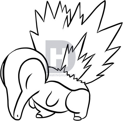 474x464 How To Draw Cyndaquil, Step - Cyndaquil Drawing