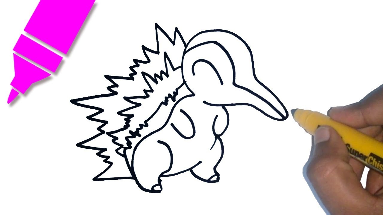 1280x720 How To Draw Cyndaquil Pokemon Easy Step - Cyndaquil Drawing