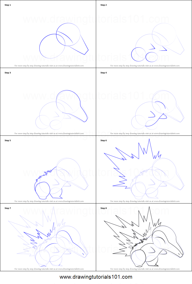 751x1111 How To Draw Cyndaquil From Pokemon Printable Step - Cyndaquil Drawing