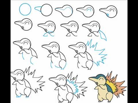 480x360 How To Draw Pokemon Step - Cyndaquil Drawing