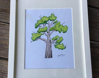 340x270 Cypress Tree Drawing Etsy - Cypress Tree Drawing
