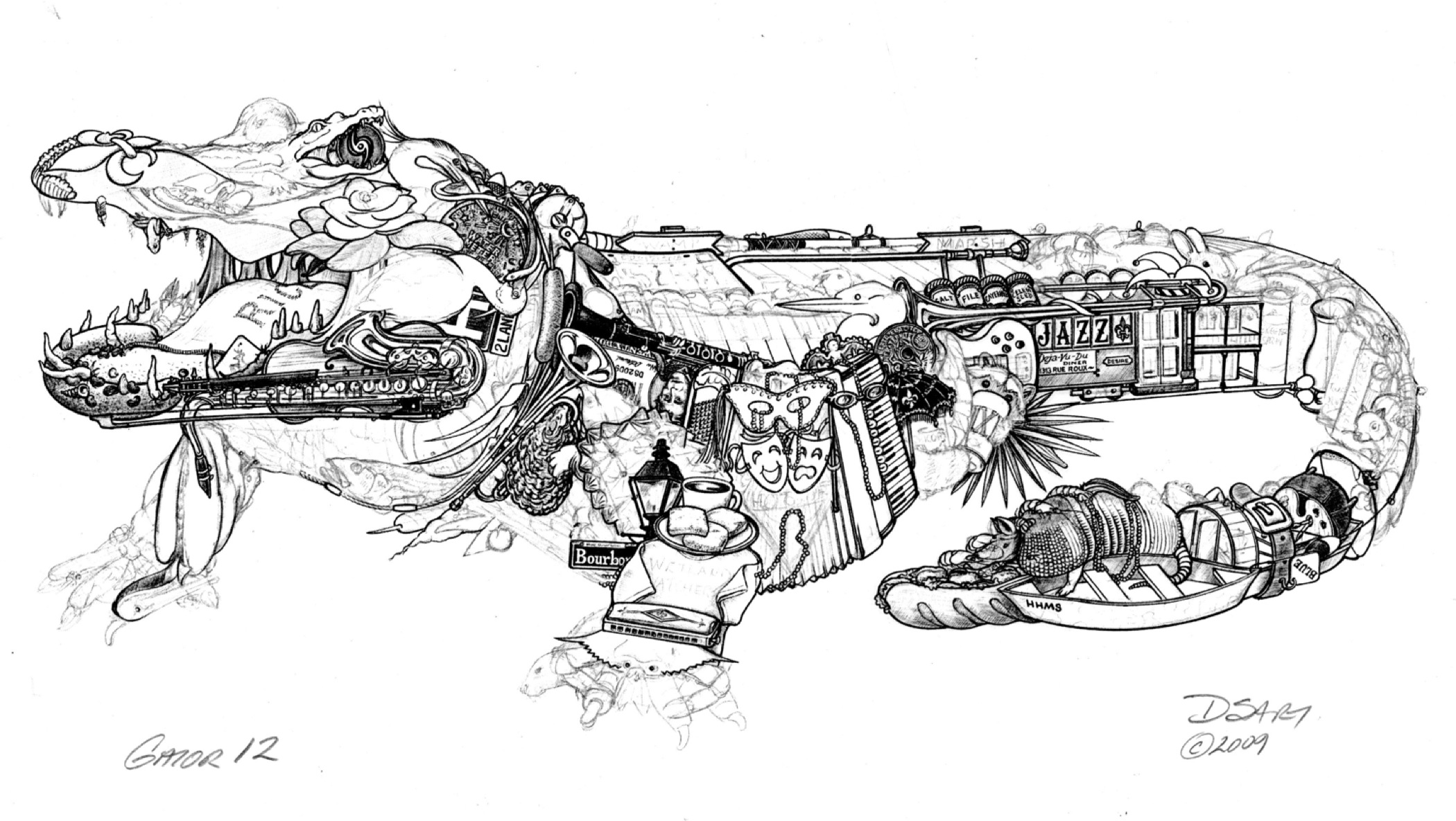 2100x1184 Don Stewart Wetland Alligator Drawing Step - Cypress Tree Drawing