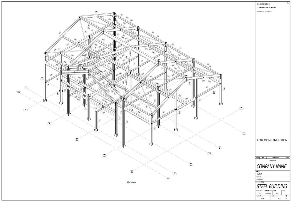 1109x768 Steelwork Detailing, Bim D Models - D Drawing