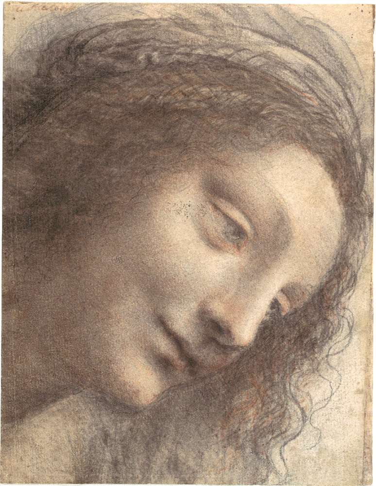 774x1000 leonardo da vinci drawings head of the virgin - Da Vinci Drawings