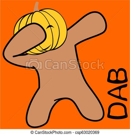 450x470 Dab Dabbing Pose Pumpkin Kid Halloween Cartoon In Vector Format - Dab Drawing Easy