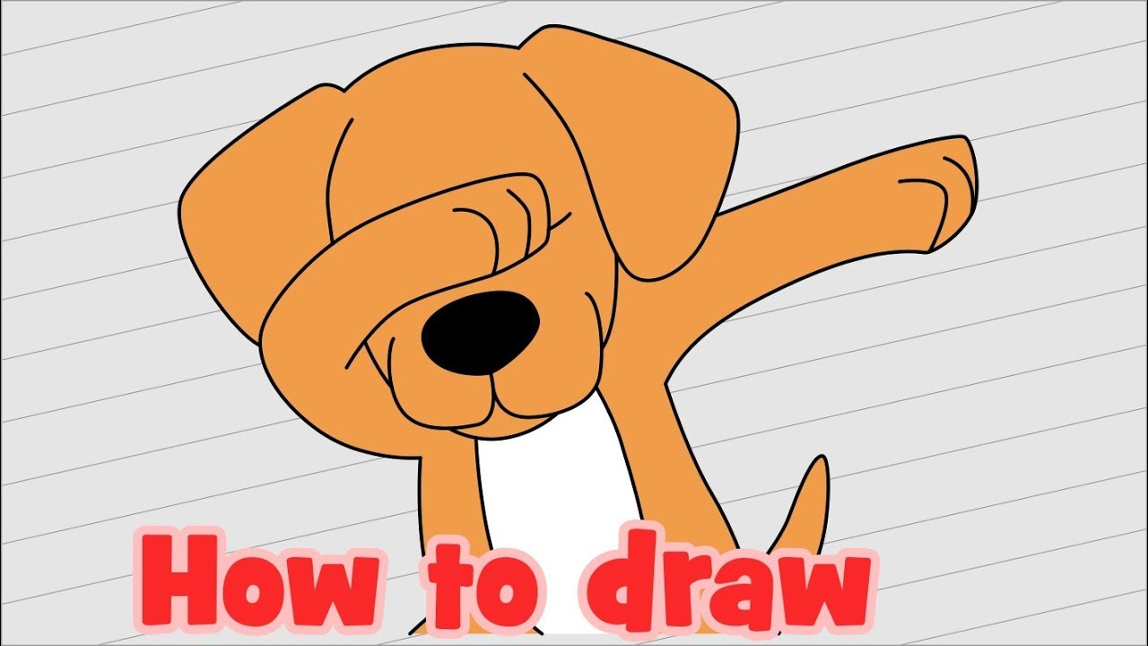 1280x720 How To Draw A Cute Puppy Dabbing Dog Easy - Dab Drawing Easy