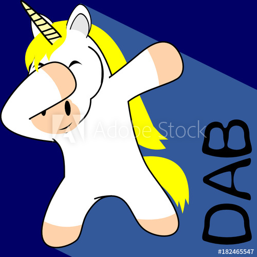 500x500 Dab Dabbing Pose Unicorn Kid Cartoon In Vector Format Very Easy - Dab Drawing Easy