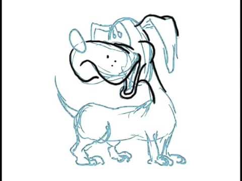 480x360 how to draw a cartoon dachshund - Dachshund Cartoon Drawing