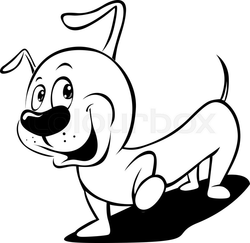 800x779 cute dachshund cartoon black outline - Dachshund Cartoon Drawing