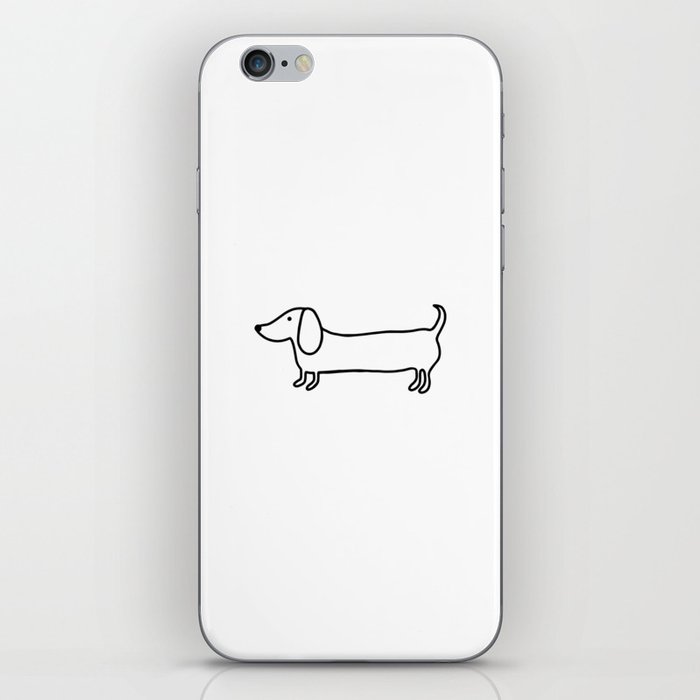 700x700 Simple Dachshund Black Drawing Iphone Skin - Dachshund Drawing