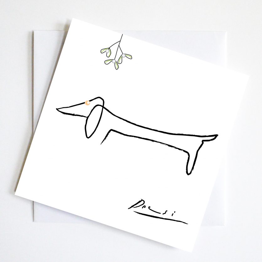 836x836 Pablo Picasso Christmas Card Picasso Iconic Dachshund - Dachshund Drawing Picasso