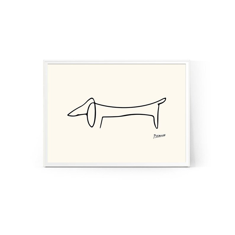 794x794 Picasso Dachshund Dog Print Picasso Poster Minimalist Dog Etsy - Dachshund Drawing Picasso