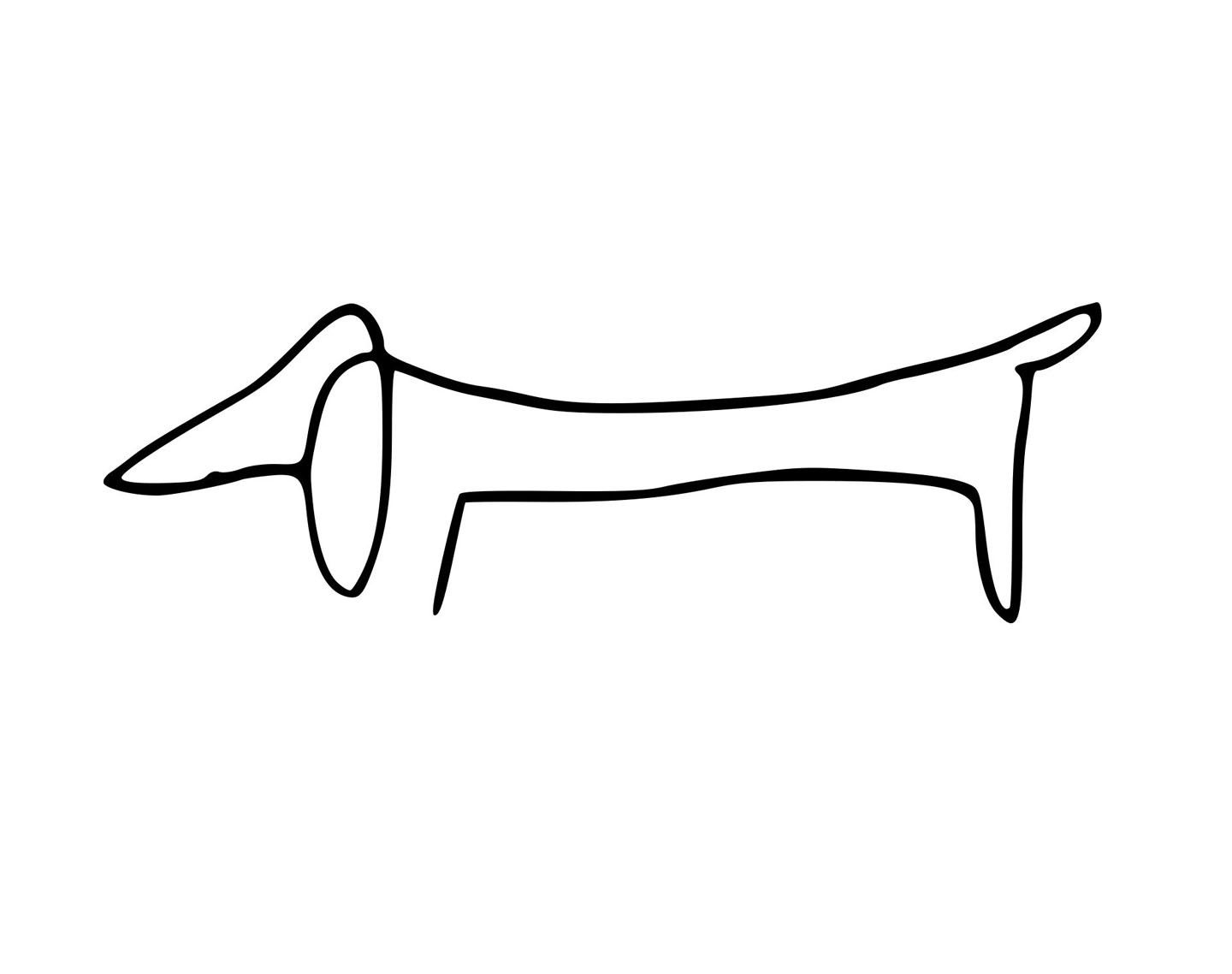 1440x1138 Picasso Dachshund Line Drawing - Dachshund Drawing Picasso