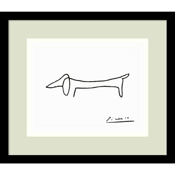 600x600 Shop Framed Art Print 'le Chien - Dachshund Drawing Picasso