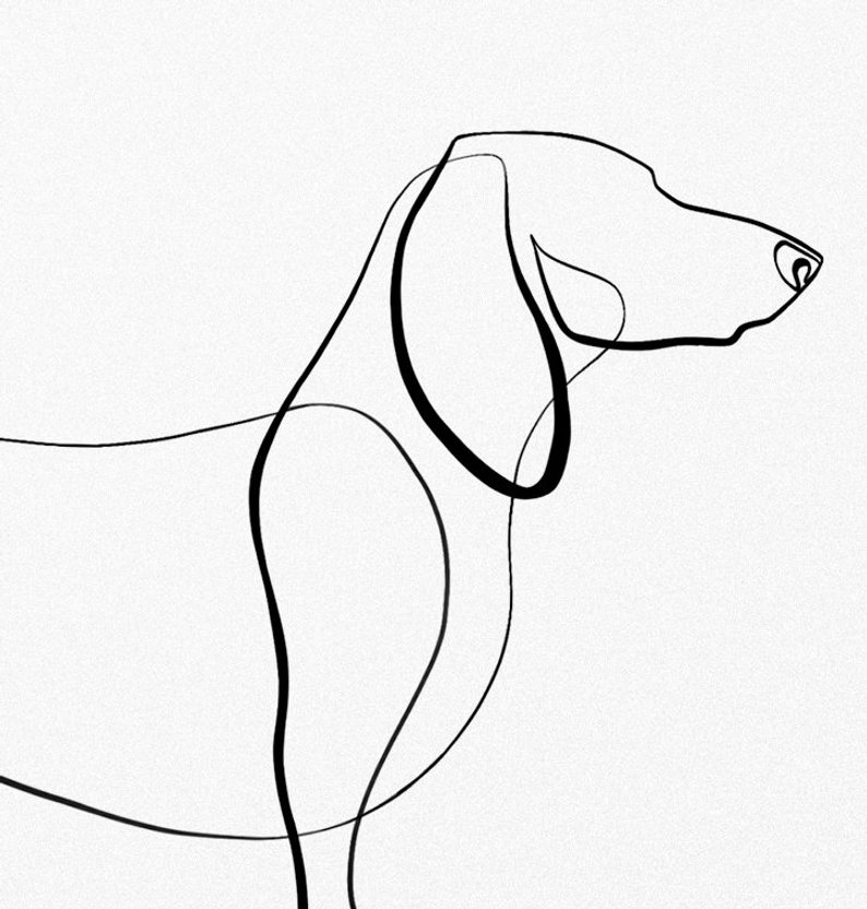 794x832 dachshund print dachshund gift one line drawing abstract etsy - Dachshund Line Drawing