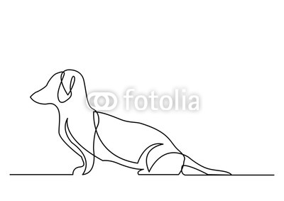 400x283 Continuous Line Drawing Of Dachshund Dog Buy Photos Ap Images - Dachshund Line Drawing