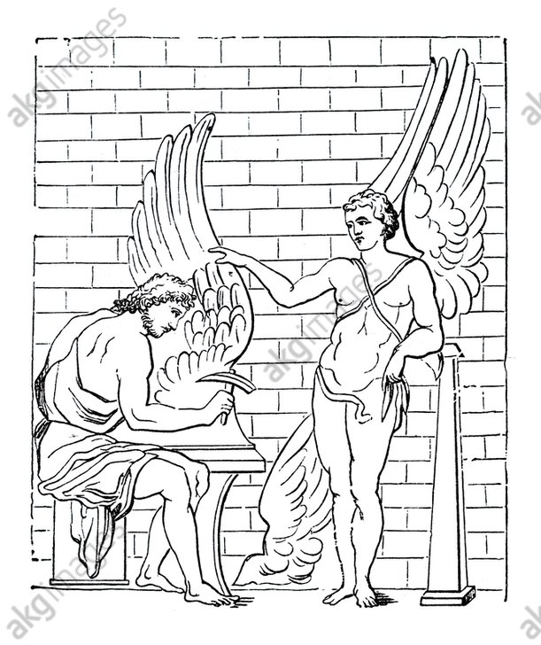 611x728 akg images - Daedalus And Icarus Drawing