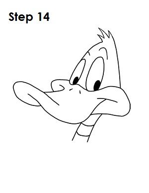 300x388 Draw Two Curved Horizontal Lines On Daffy Duck's Neck To Give Him - Daffy Duck Drawing