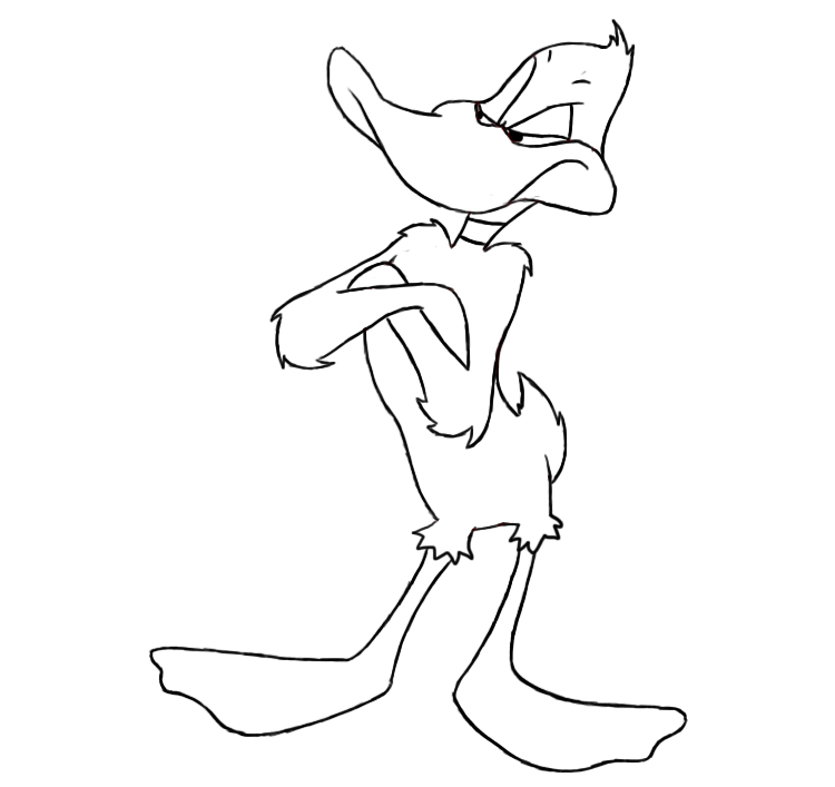 750x707 How To Draw Daffy Duck - Daffy Duck Drawing
