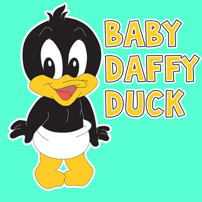 400x400 How To Draw Baby Daffy Duck From Tinytoons Adventures With Easy - Daffy Duck Drawing