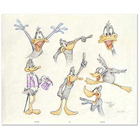 466x466 Virgil Ross All Original Hand Signed Daffy Duck Drawing Animation - Daffy Duck Drawing
