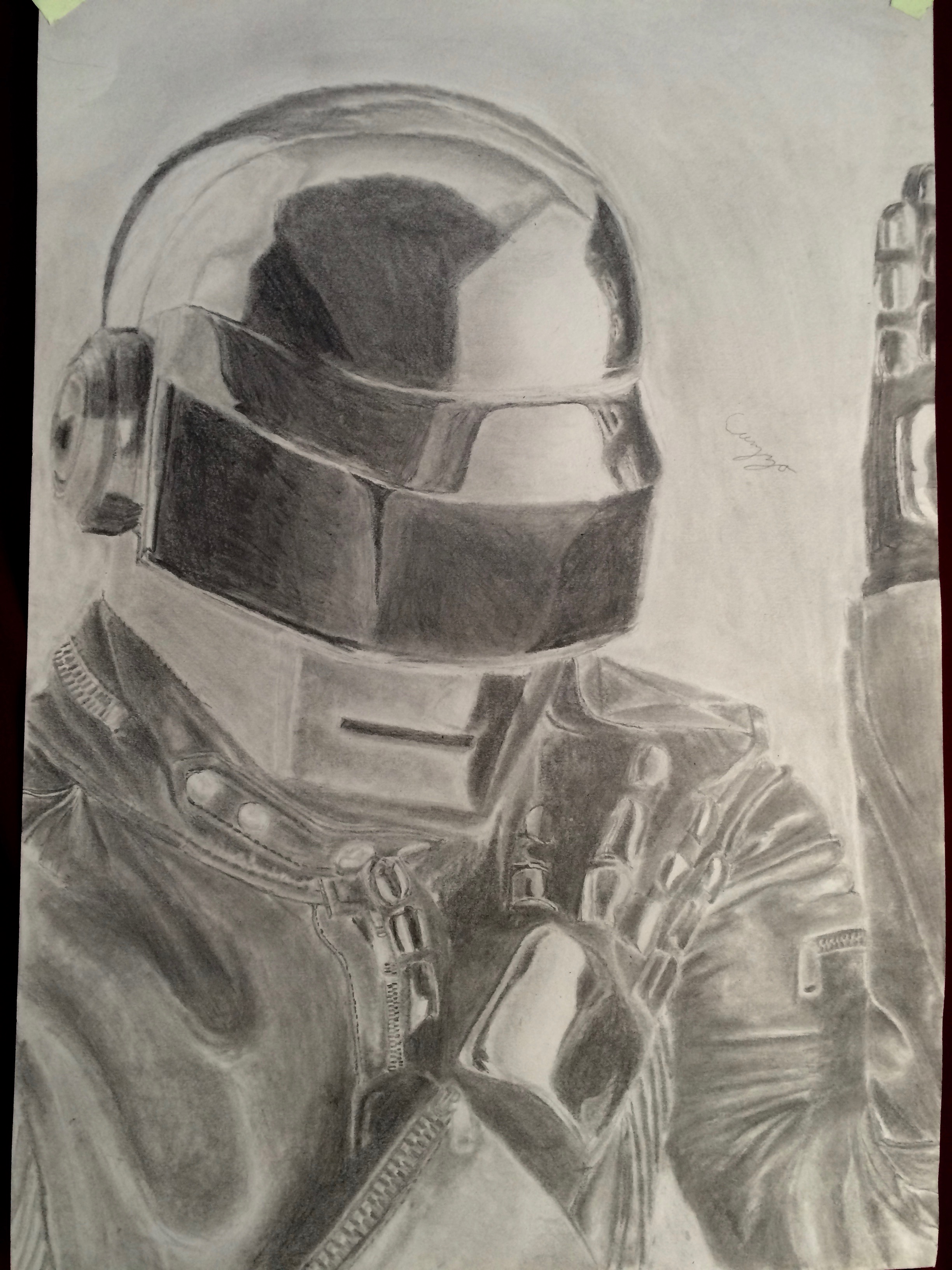 2448x3264 Daft Punk Drawing With Time Lapse - Daft Punk Drawing