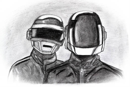 525x350 Daft Punk Sketchdrawing - Daft Punk Drawing