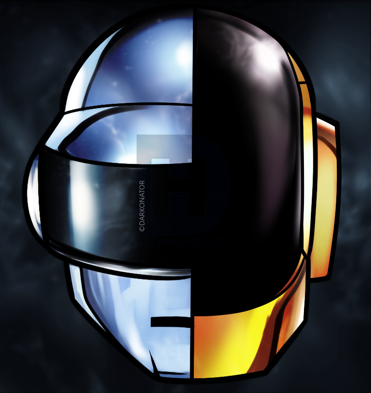 758x803 how to draw daft punk helmets, daft punk, step - Daft Punk Drawing