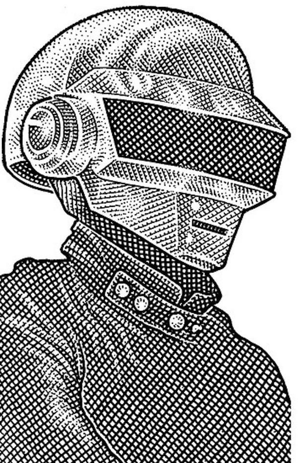 608x931 The Daft Punk Helmet Market - Daft Punk Drawing