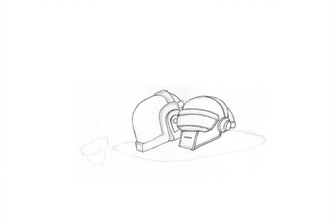 1095x730 Daft Punk Helmet Sketch - Daft Punk Helmet Drawing