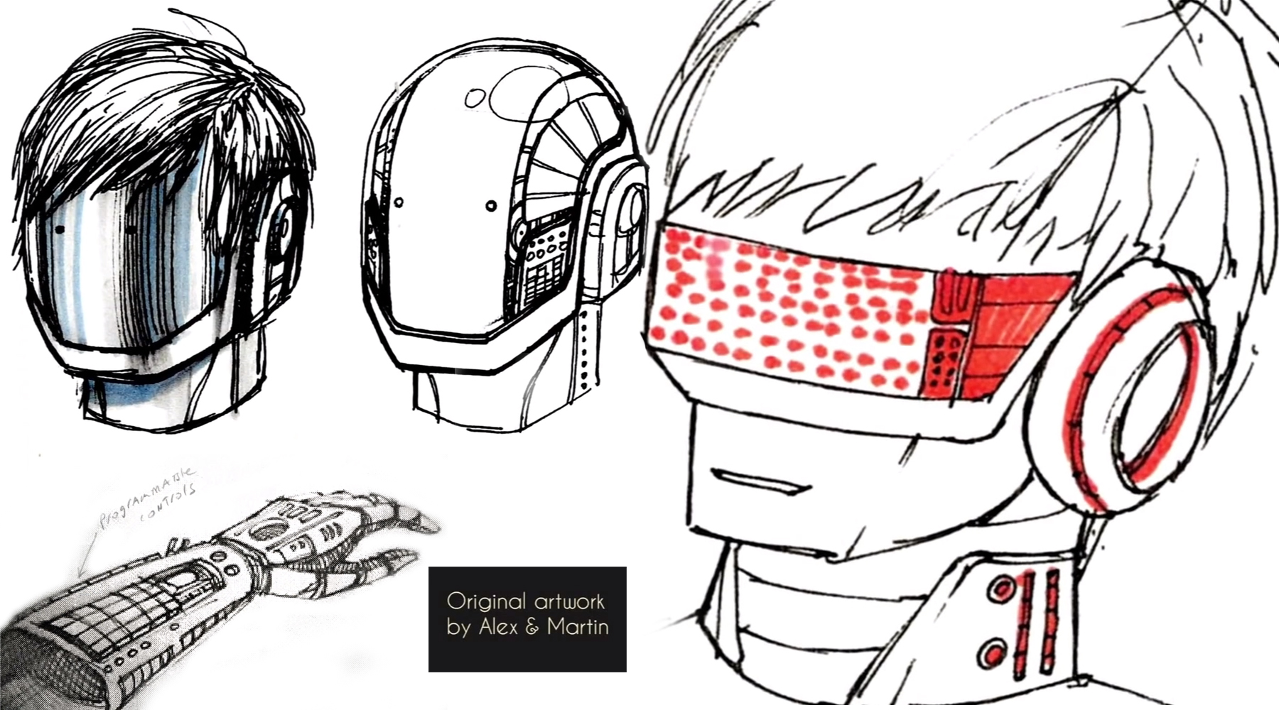 1800x1000 Behind Daft Punk's Helmets - Daft Punk Helmet Drawing