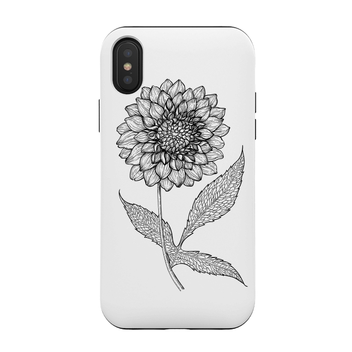 700x700 Iphone Xs X Cases Dahlia Drawing - Dahlia Line Drawing