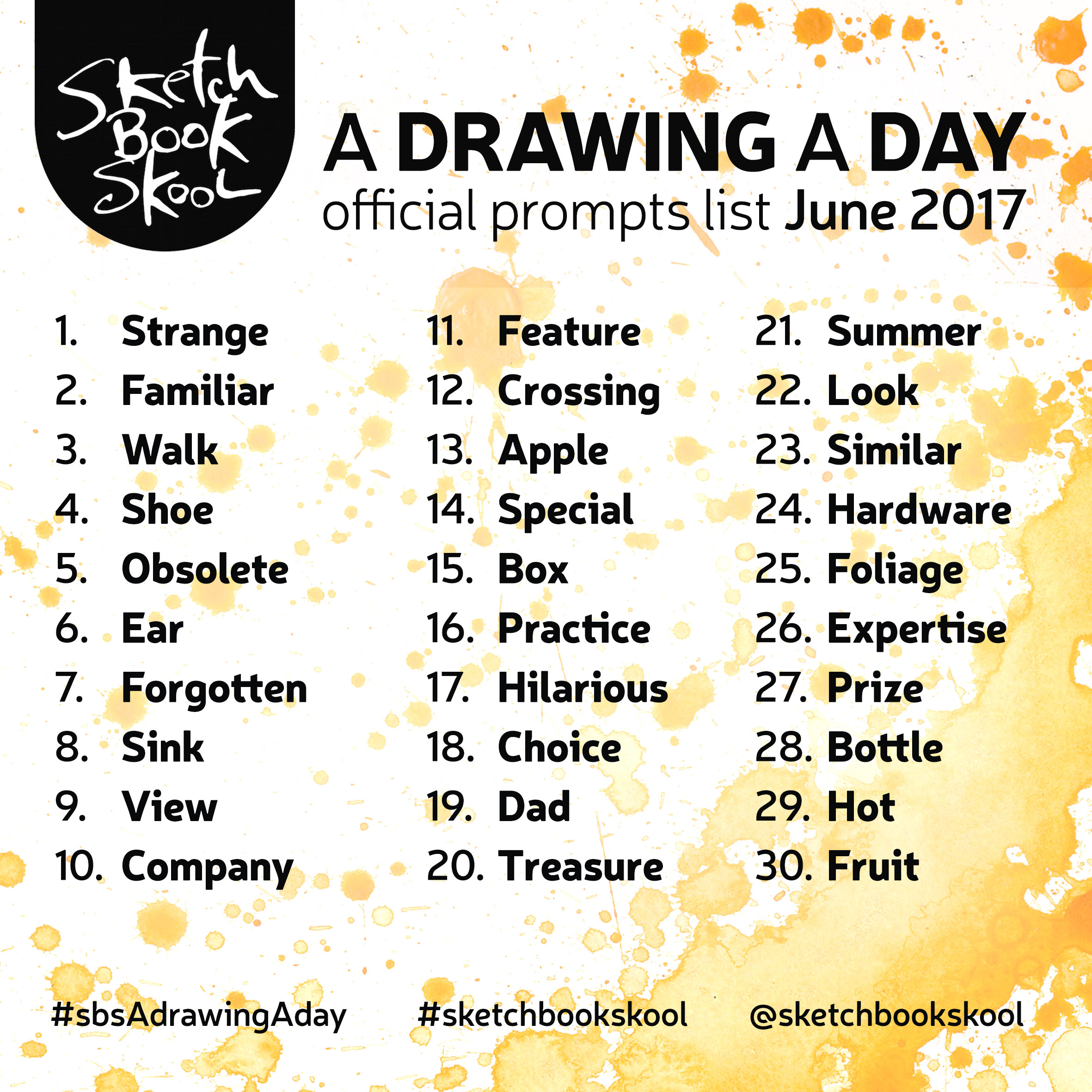 2362x2362 Prompts For A Drawing A Day In June! - Daily Drawing