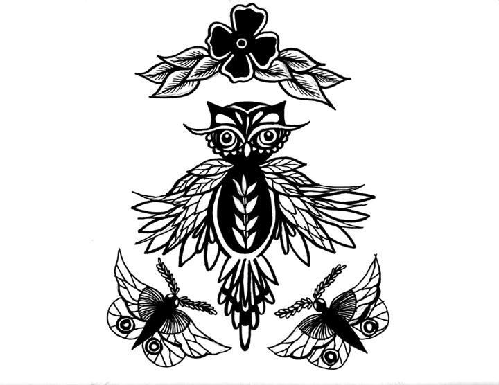 720x556 Owl And Friends - Daisy Chain Drawing