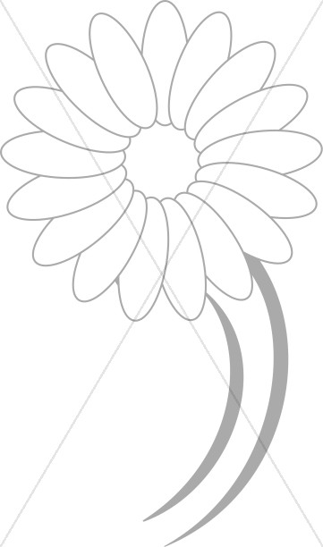 361x612 Dancing Daisy Line Drawing Church Flower Clipart - Daisy Line Drawing