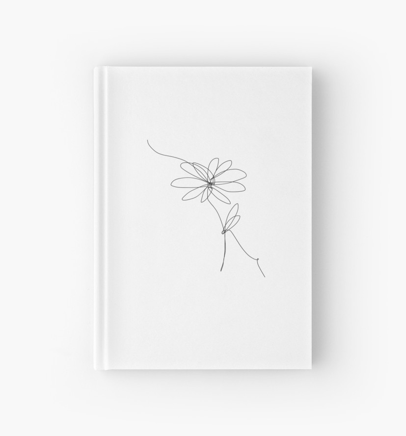 827x889 One Line Daisy Drawing Hardcover Journals - Daisy Line Drawing