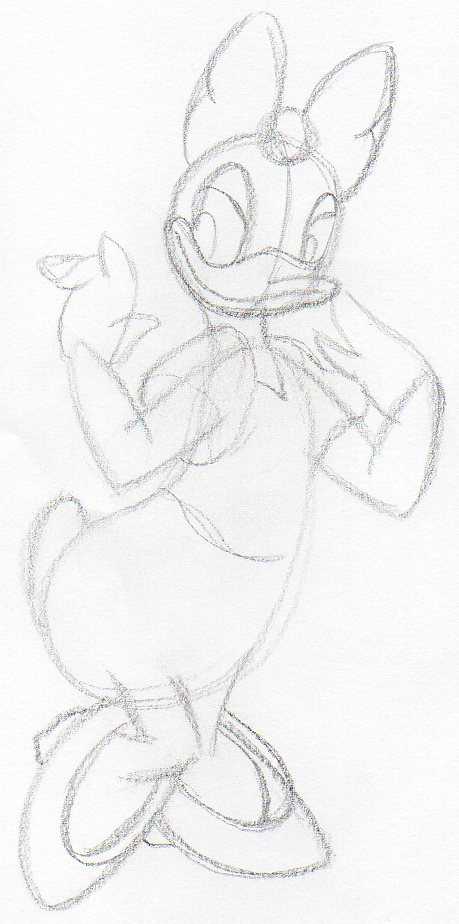 459x924 How To Draw Daisy Duck In Few Simple St - Daisy Outline Drawing