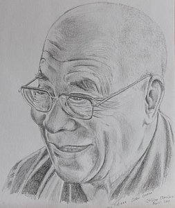 253x300 Dalai Lama Drawing - Dalai Lama Drawing