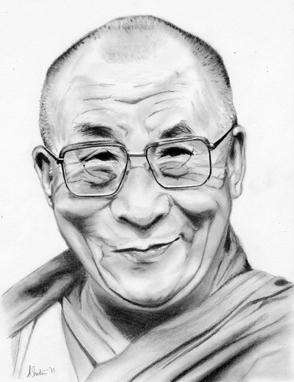 1024x1328 Dalai Lama - Dalai Lama Drawing