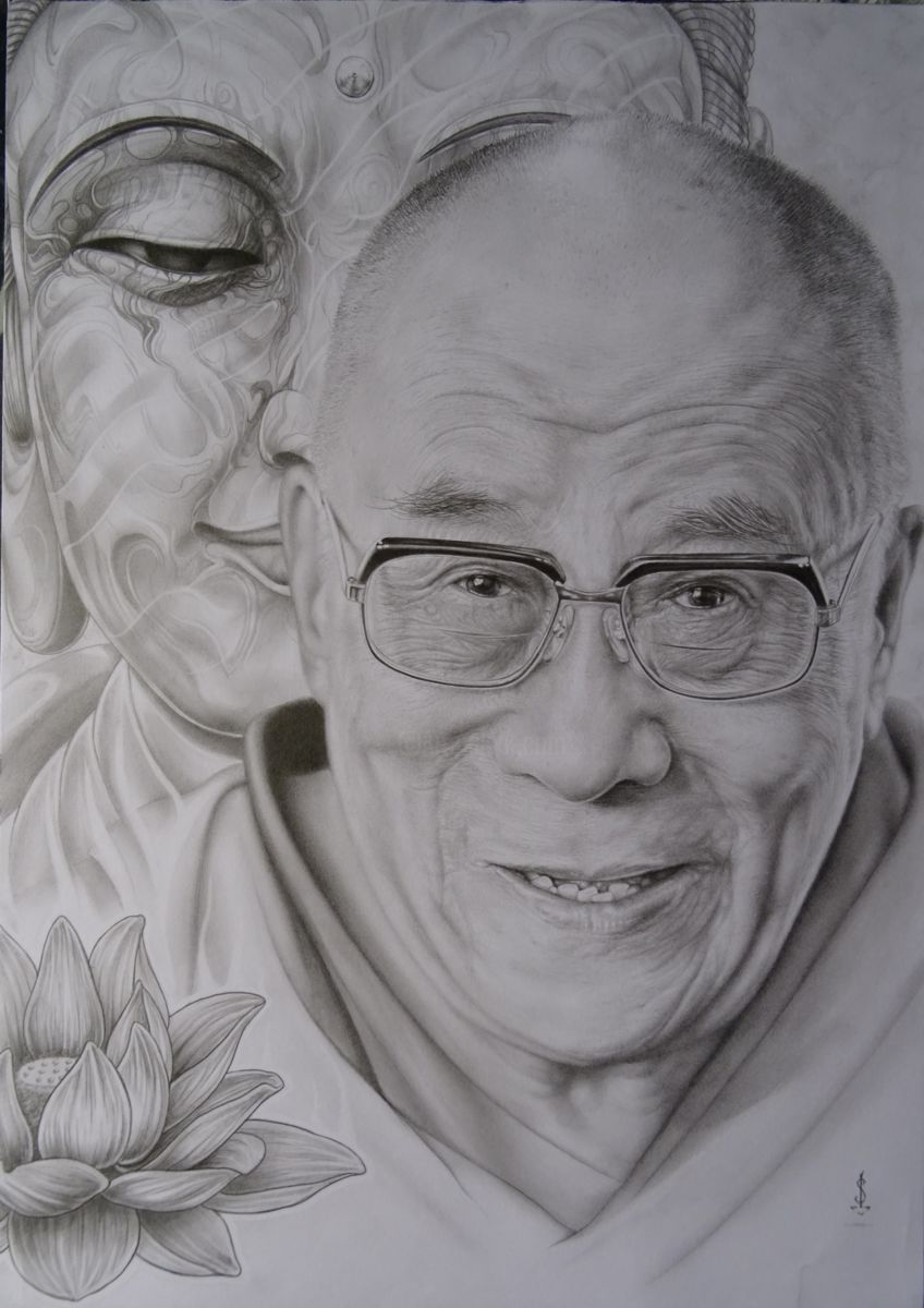 848x1200 Dalai Lama Drawing - Dalai Lama Drawing
